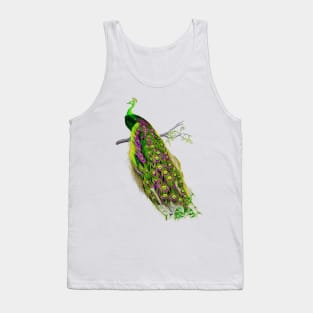 Vintage Peacock, Emerald Green Tank Top